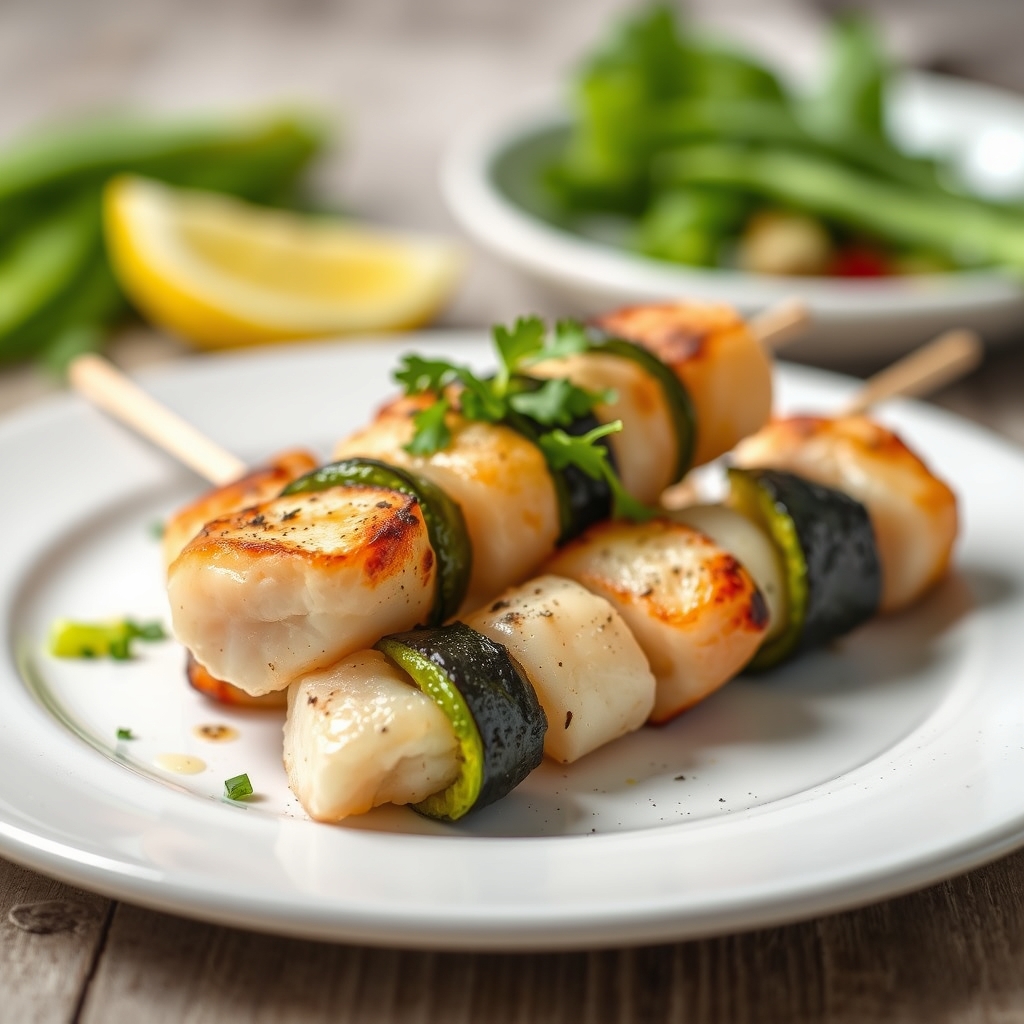 Recette 3 : Brochettes de poisson et légumes · Airfryer et poisson recettes simples
