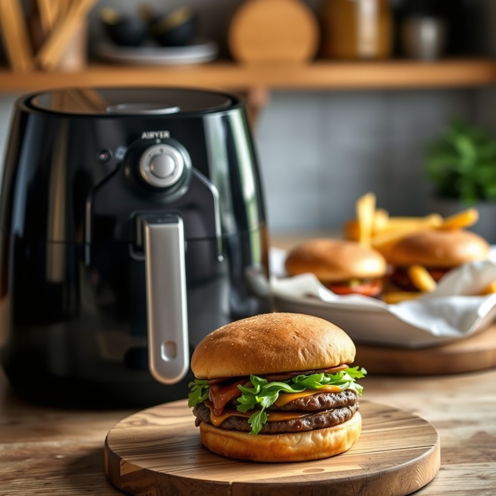 Pourquoi choisir un airfryer pour cuire vos burgers et steaks ? · Airfryer pour cuisson des burgers et steaks